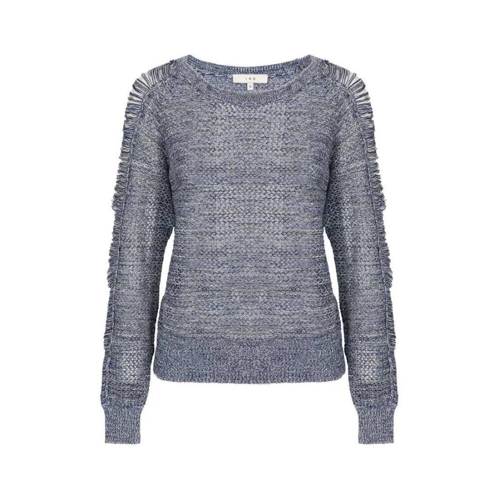 IRO Yana Blue Slashed-Sleeve Sweater